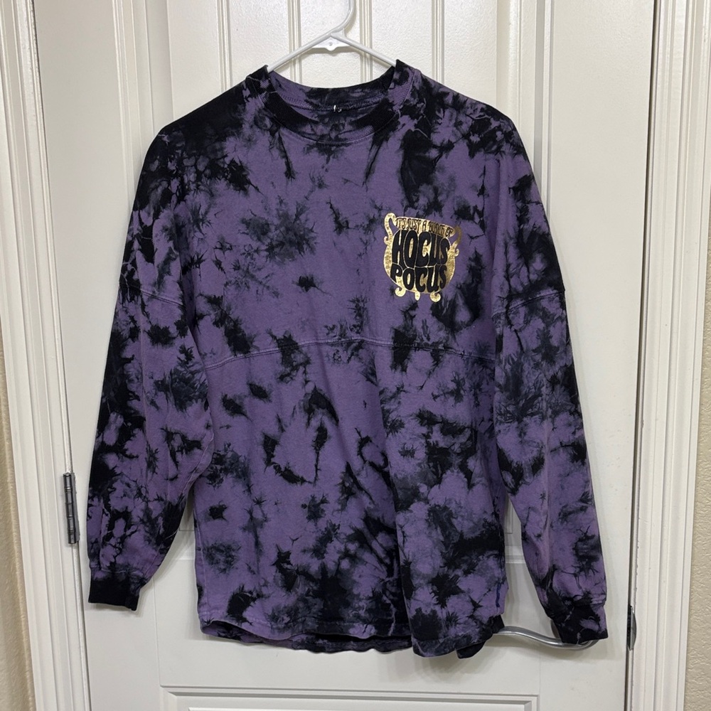 Disney Parks Spirit Jersey Hocus Pocus Purple and Black Tie-Dye Long Sleeve